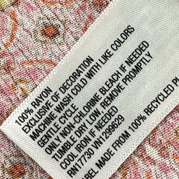 Knox Rose Boho Dress Round Neck Medium Floral Rayon Knee Length half Sleeves - Picture 9 of 14